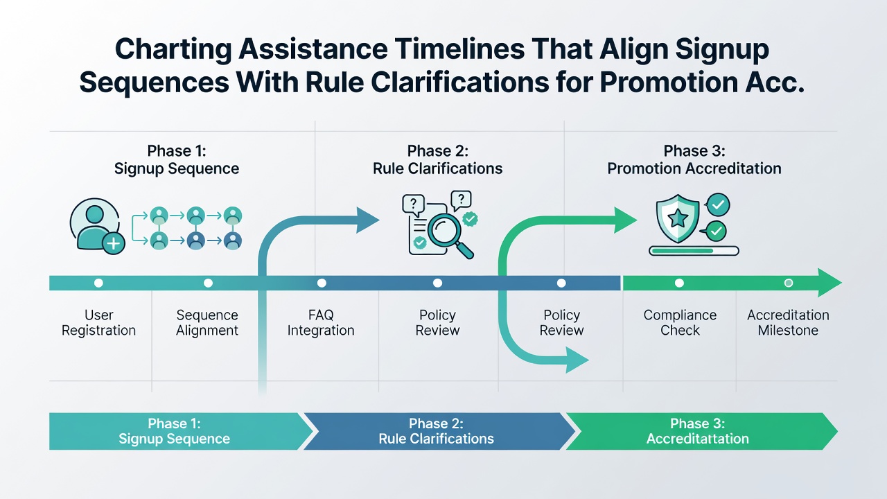 Timeline chart illustrating assistance response windows aligned with poker signup milestones and promotion unlocks