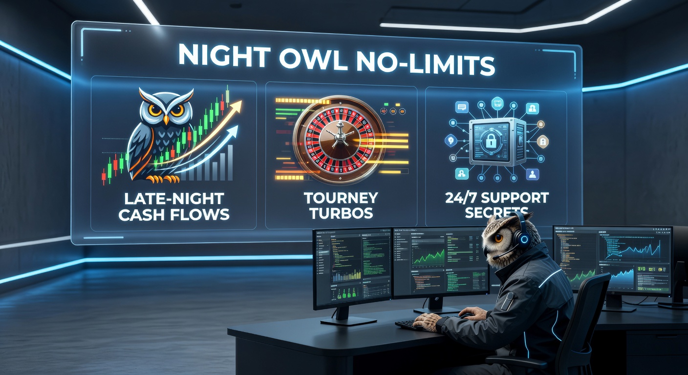 Vibrant late-night poker action on Night Owl No-Limits featuring cash game tables and turbo tournament lobbies glowing under digital lights