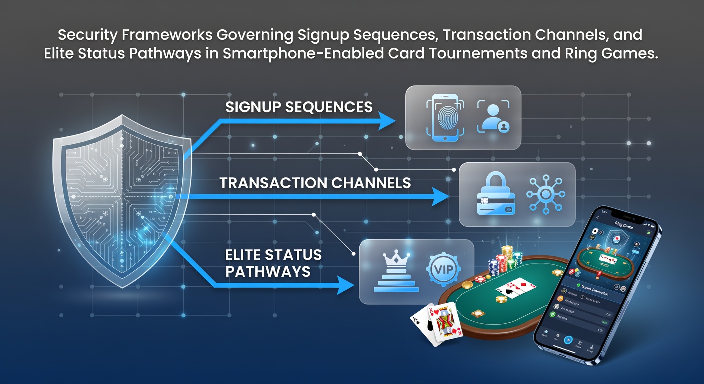 Smartphone displaying secure poker app interface with encrypted transaction icons and verification badges